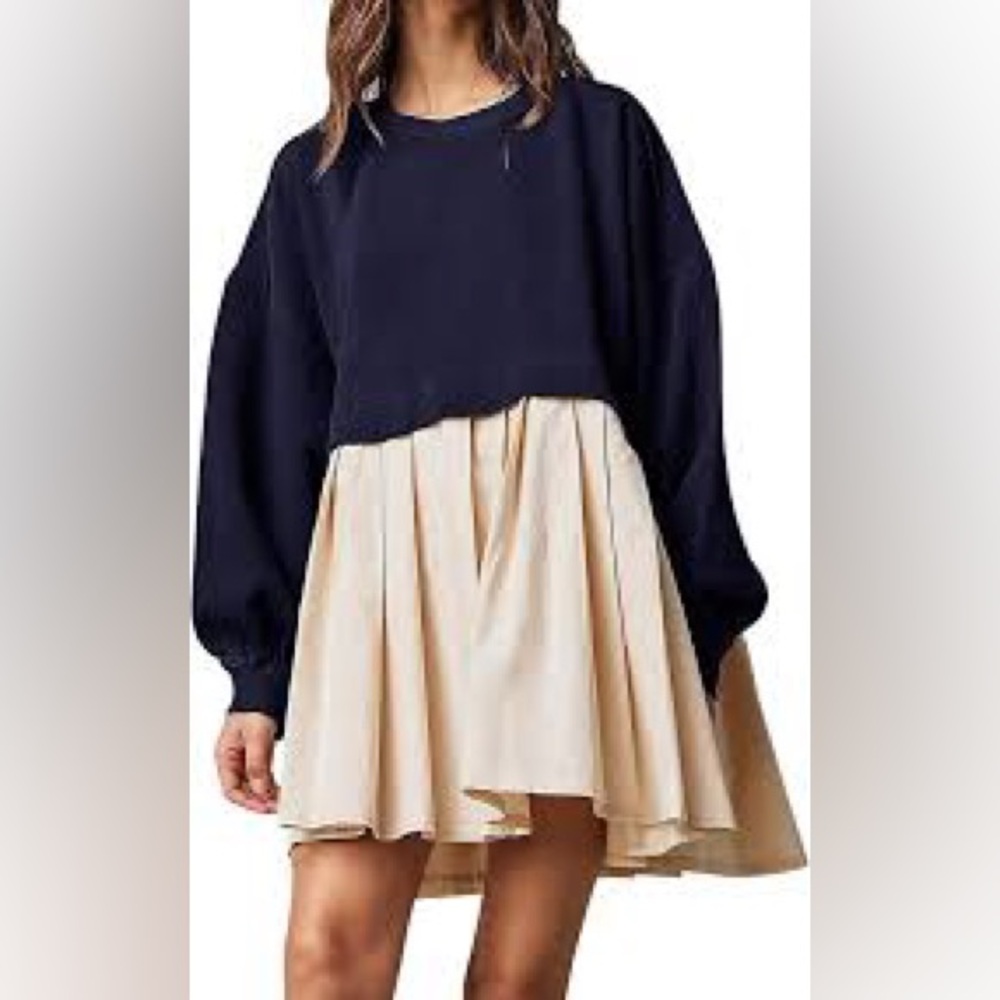 NEW Free People Eleanor Sweatshirt Tunic Dress Oversized Cotton Women’s SZ L NWT - Picture 8 of 12